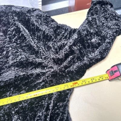 Earth Connected Woman black crushed velvet button-up belted blazer 22W - Thumbnail 6