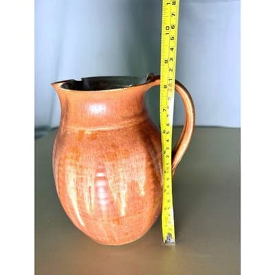 Vintage Stoneware Studio Pottery Pitcher 8"h - Thumbnail 6