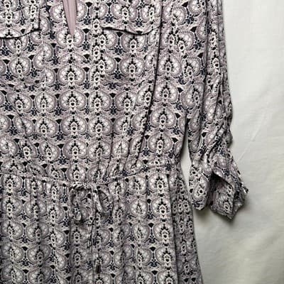 DR2 100% polyester long sleeve gray V-neck shirt dress Small - Thumbnail 5