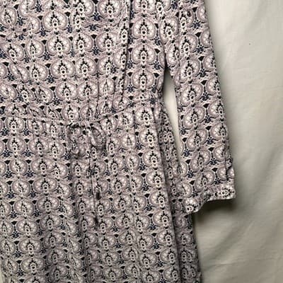 DR2 100% polyester long sleeve gray V-neck shirt dress Small - Thumbnail 4
