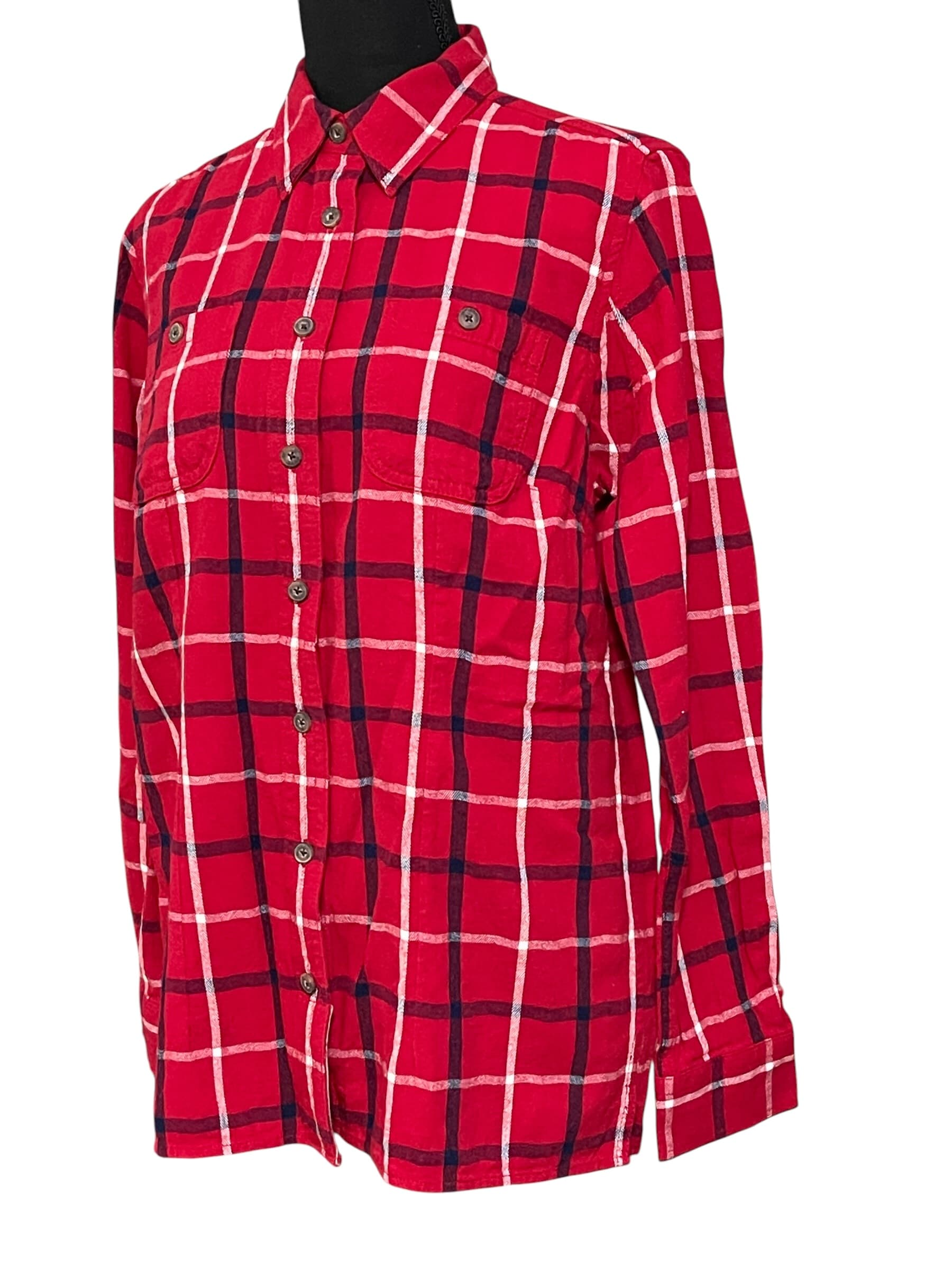 Duluth Reading Co Men’s Red Plaid Flannel Button Down Shirt - Thumbnail 2