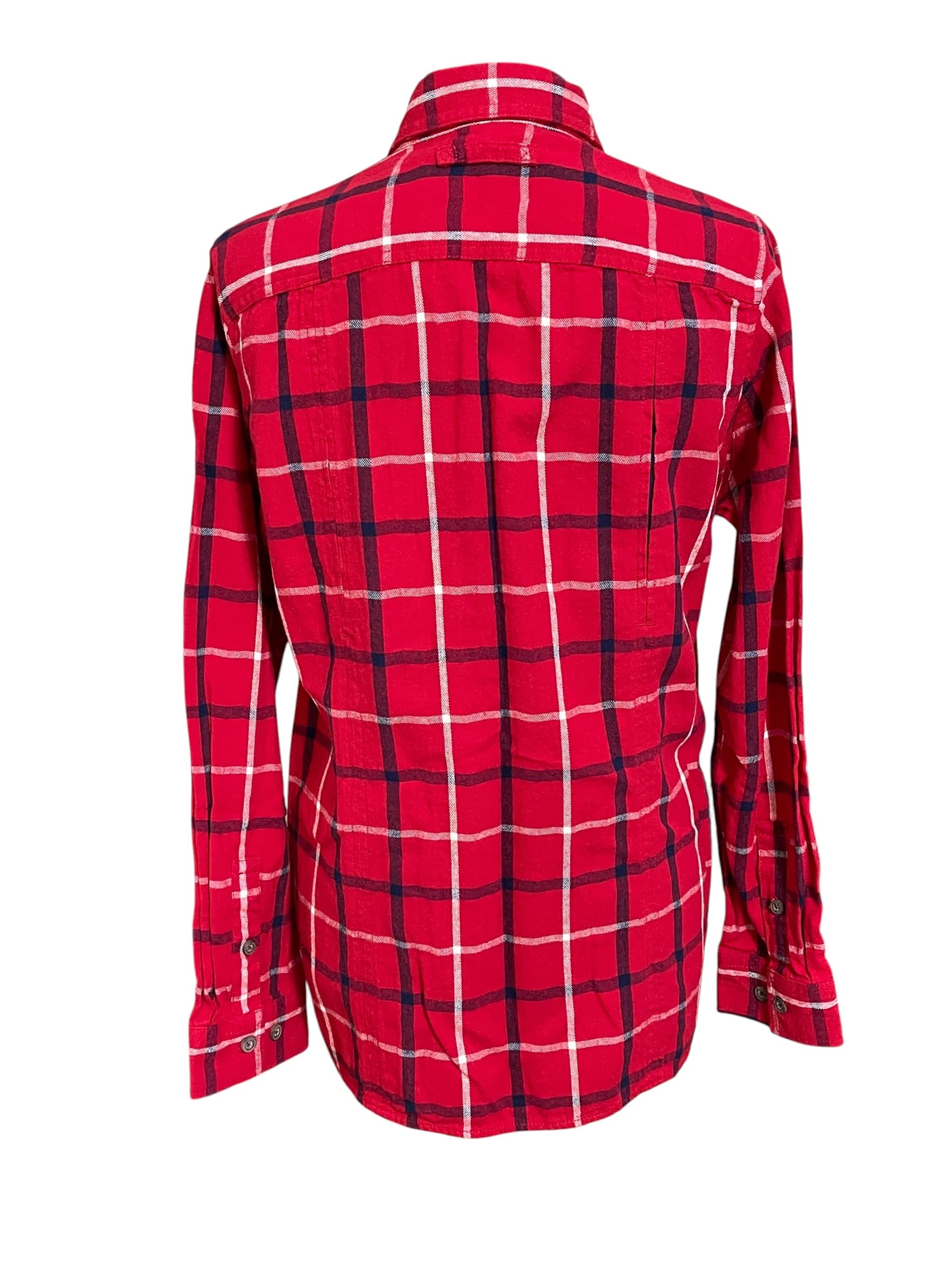 Duluth Reading Co Men’s Red Plaid Flannel Button Down Shirt - Thumbnail 4