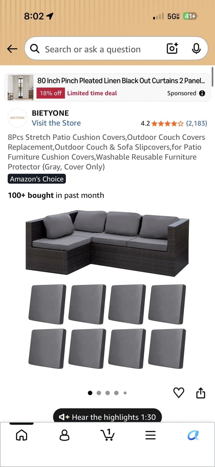Seat covers outdoor patio