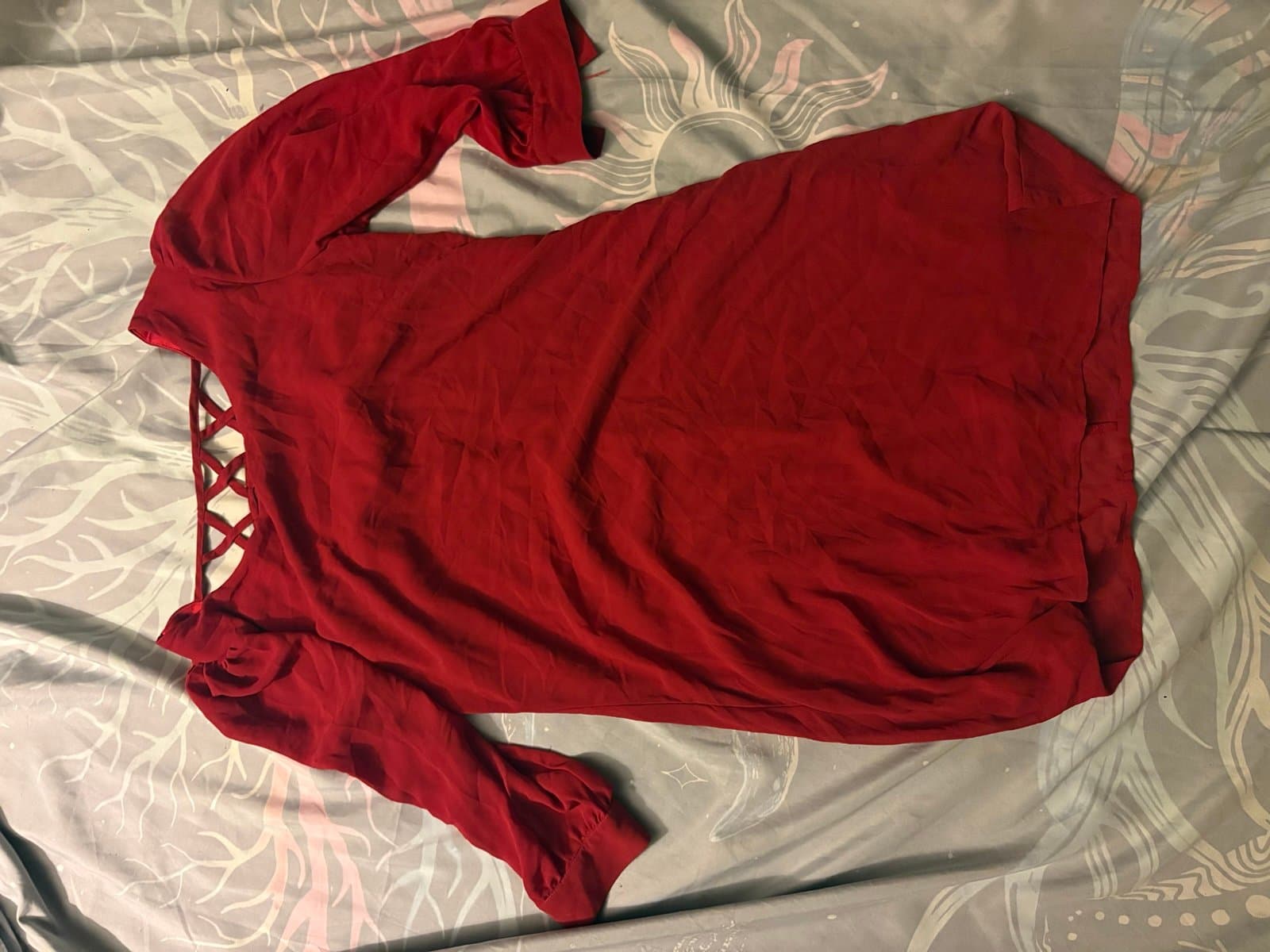 Red silk dress