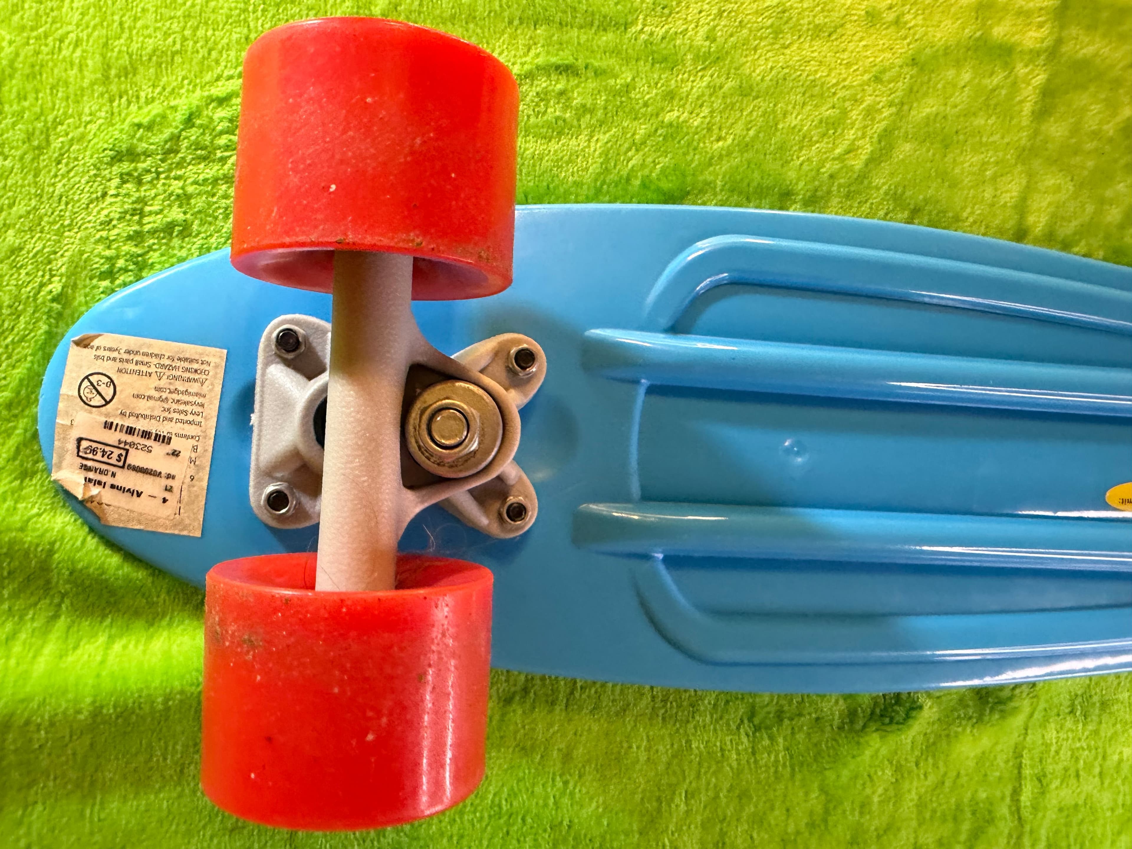 22in Mini Cruiser Penny Style Skateboard Blue Deck Red Wheels Complete - Thumbnail 2