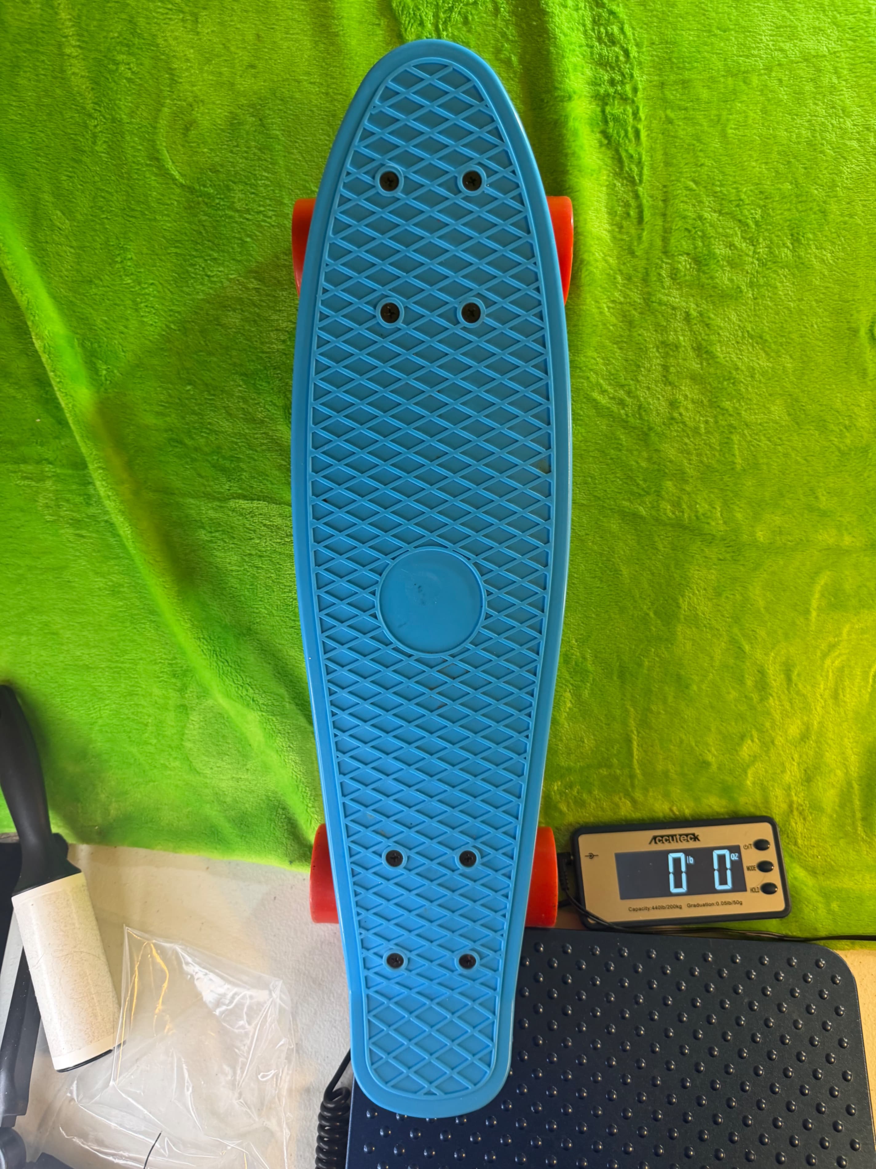 22in Mini Cruiser Penny Style Skateboard Blue Deck Red Wheels Complete - Thumbnail 8