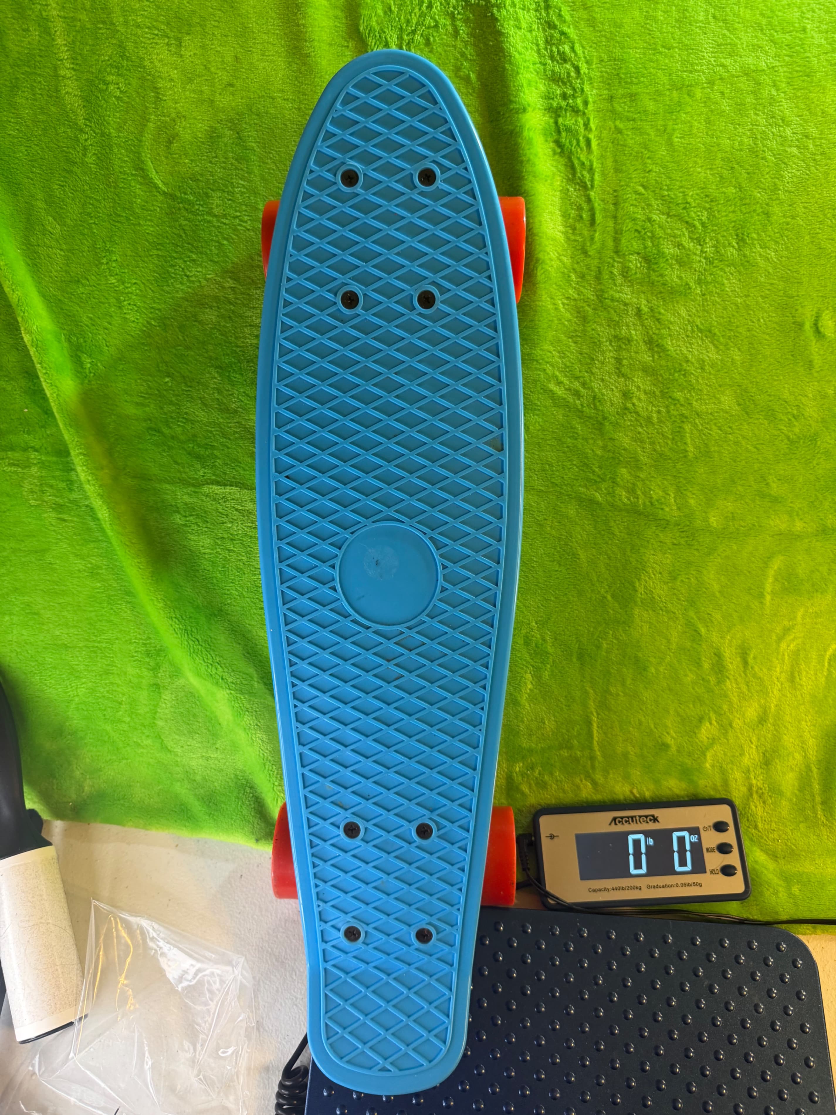 22in Mini Cruiser Penny Style Skateboard Blue Deck Red Wheels Complete - Thumbnail 5