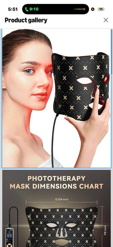 LED Phototherapy Mask with Remote Control