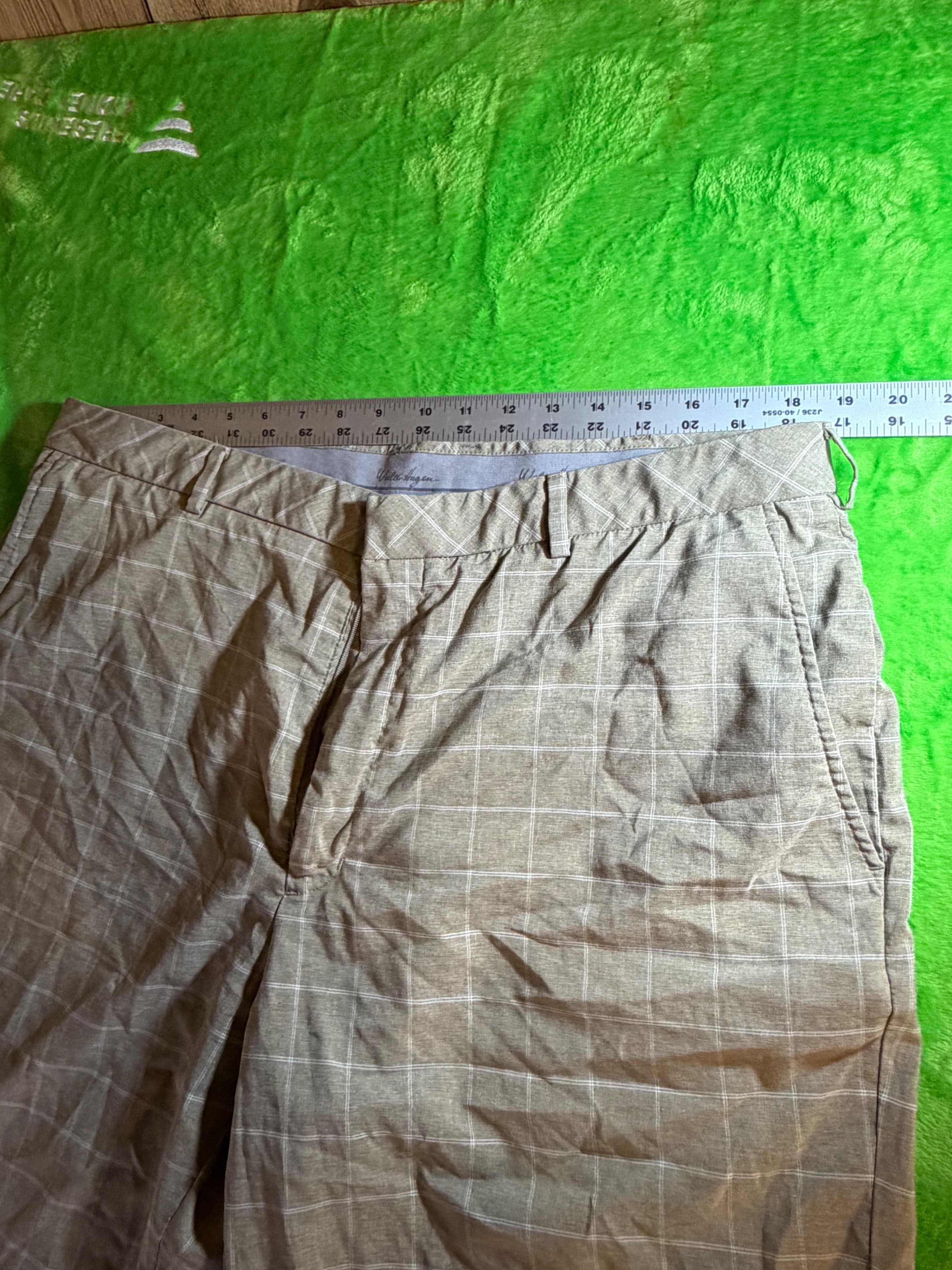 Walter Hagen Windowpane Plaid Golf Shorts Mens Sz 40 Tan - Thumbnail 5