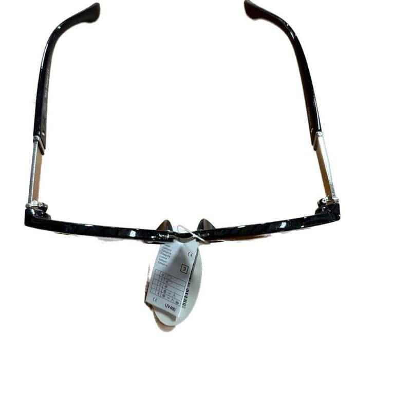 Oversized Round Black Sunglasses with Gold Hardware - UV400 Protection - Thumbnail 2