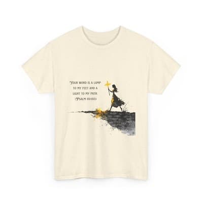 Girl Cross Tee | Psalm 119:105 Scripture Shirt Christian Gift Motivational Shirt - Thumbnail 3