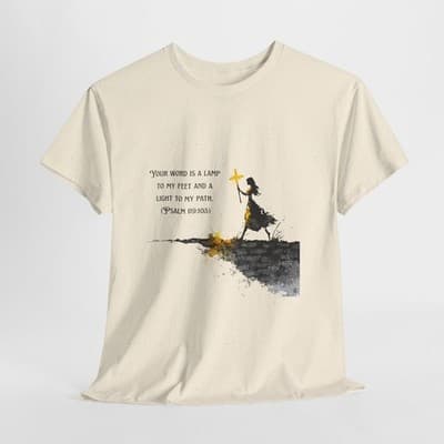 Girl Cross Tee | Psalm 119:105 Scripture Shirt Christian Gift Motivational Shirt - Thumbnail 6