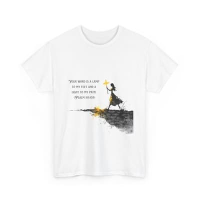 Girl Cross Tee | Psalm 119:105 Scripture Shirt Christian Gift Motivational Shirt - Thumbnail 4