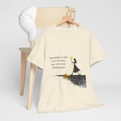 Girl Cross Tee | Psalm 119:105 Scripture Shirt Christian Gift Motivational Shirt - Thumbnail 7
