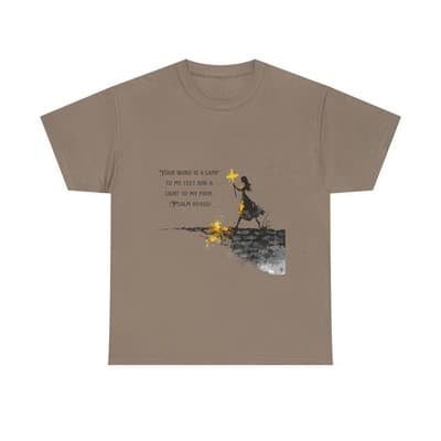 Girl Cross Tee | Psalm 119:105 Scripture Shirt Christian Gift Motivational Shirt