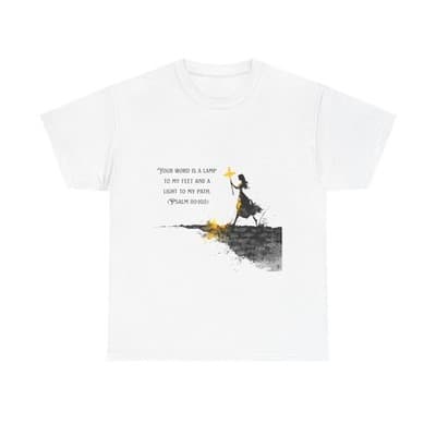 Girl Cross Tee | Psalm 119:105 Scripture Shirt Christian Gift Motivational Shirt - Thumbnail 2