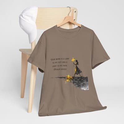Girl Cross Tee | Psalm 119:105 Scripture Shirt Christian Gift Motivational Shirt - Thumbnail 7