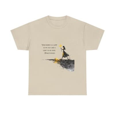 Girl Cross Tee | Psalm 119:105 Scripture Shirt Christian Gift Motivational Shirt