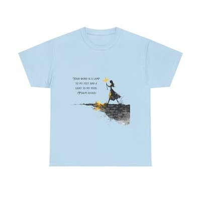 Girl Cross Tee | Psalm 119:105 Scripture Shirt Christian Gift Motivational Shirt