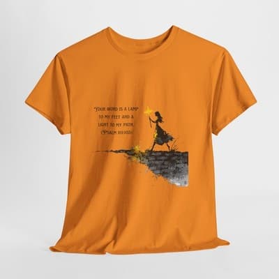 Girl Cross Tee | Psalm 119:105 Scripture Shirt Christian Gift Motivational Shirt - Thumbnail 6