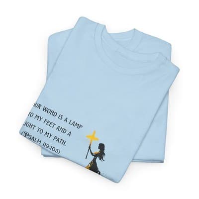 Girl Cross Tee | Psalm 119:105 Scripture Shirt Christian Gift Motivational Shirt - Thumbnail 5