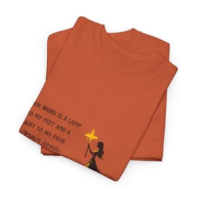 Girl Cross Tee | Psalm 119:105 Scripture Shirt Christian Gift Motivational Shirt - Thumbnail 5