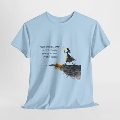 Girl Cross Tee | Psalm 119:105 Scripture Shirt Christian Gift Motivational Shirt - Thumbnail 6