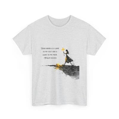 Girl Cross Tee | Psalm 119:105 Scripture Shirt Christian Gift Motivational Shirt - Thumbnail 3