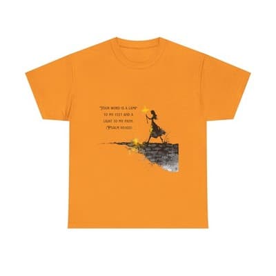 Girl Cross Tee | Psalm 119:105 Scripture Shirt Christian Gift Motivational Shirt