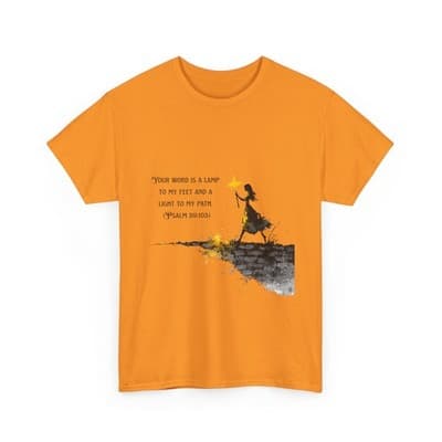 Girl Cross Tee | Psalm 119:105 Scripture Shirt Christian Gift Motivational Shirt - Thumbnail 3