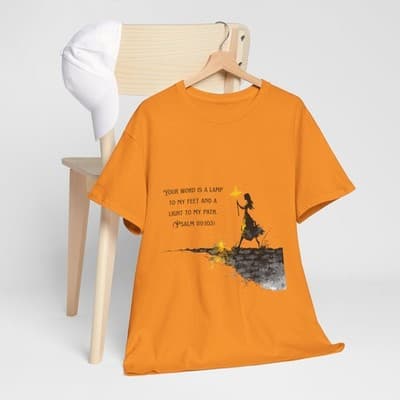 Girl Cross Tee | Psalm 119:105 Scripture Shirt Christian Gift Motivational Shirt - Thumbnail 7
