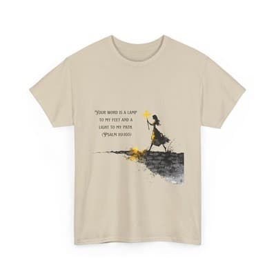 Girl Cross Tee | Psalm 119:105 Scripture Shirt Christian Gift Motivational Shirt - Thumbnail 3