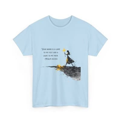 Girl Cross Tee | Psalm 119:105 Scripture Shirt Christian Gift Motivational Shirt - Thumbnail 3
