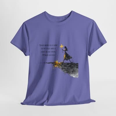 Girl Cross Tee | Psalm 119:105 Scripture Shirt Christian Gift Motivational Shirt - Thumbnail 6