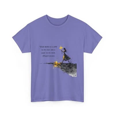 Girl Cross Tee | Psalm 119:105 Scripture Shirt Christian Gift Motivational Shirt - Thumbnail 3