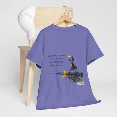 Girl Cross Tee | Psalm 119:105 Scripture Shirt Christian Gift Motivational Shirt - Thumbnail 7