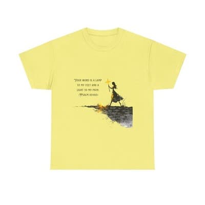Girl Cross Tee | Psalm 119:105 Scripture Shirt Christian Gift Motivational Shirt