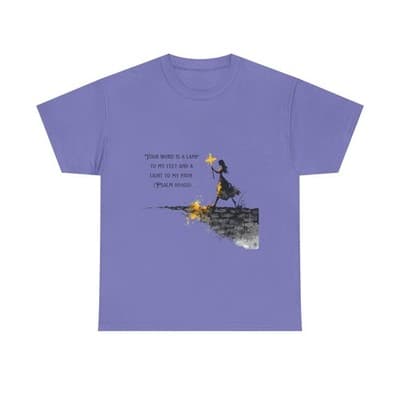 Girl Cross Tee | Psalm 119:105 Scripture Shirt Christian Gift Motivational Shirt