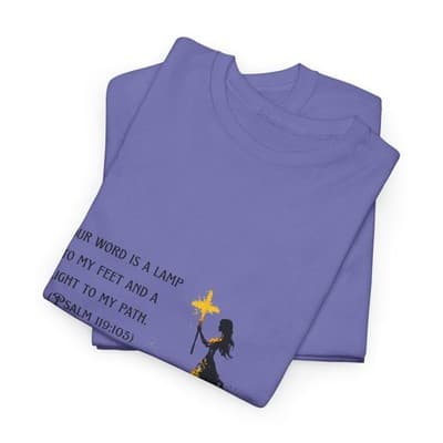 Girl Cross Tee | Psalm 119:105 Scripture Shirt Christian Gift Motivational Shirt - Thumbnail 5