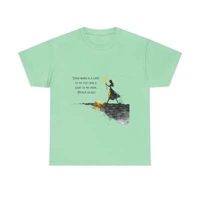 Girl Cross Tee | Psalm 119:105 Scripture Shirt Christian Gift Motivational Shirt