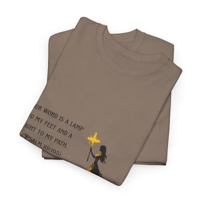 Girl Cross Tee | Psalm 119:105 Scripture Shirt Christian Gift Motivational Shirt - Thumbnail 5