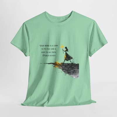 Girl Cross Tee | Psalm 119:105 Scripture Shirt Christian Gift Motivational Shirt - Thumbnail 6