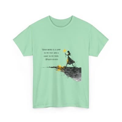 Girl Cross Tee | Psalm 119:105 Scripture Shirt Christian Gift Motivational Shirt - Thumbnail 3