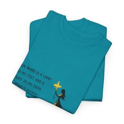 Girl Cross Tee | Psalm 119:105 Scripture Shirt Christian Gift Motivational Shirt - Thumbnail 5