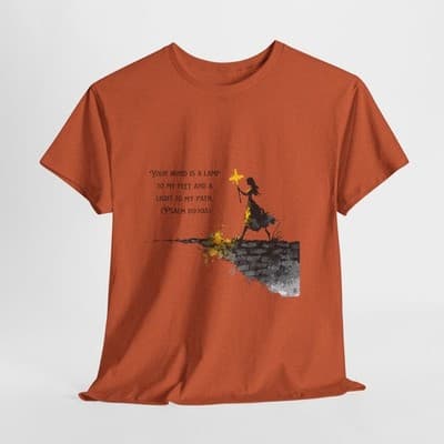 Girl Cross Tee | Psalm 119:105 Scripture Shirt Christian Gift Motivational Shirt - Thumbnail 6
