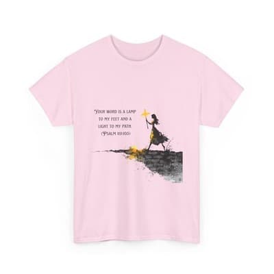 Girl Cross Tee | Psalm 119:105 Scripture Shirt Christian Gift Motivational Shirt - Thumbnail 3