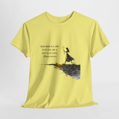 Girl Cross Tee | Psalm 119:105 Scripture Shirt Christian Gift Motivational Shirt - Thumbnail 6