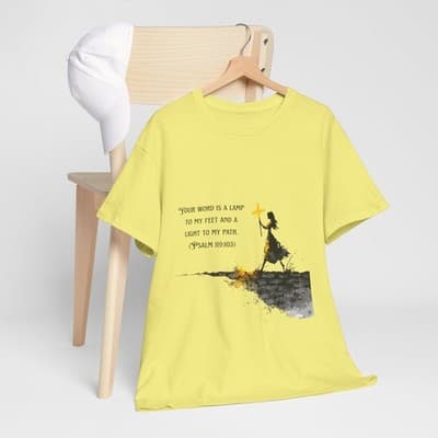 Girl Cross Tee | Psalm 119:105 Scripture Shirt Christian Gift Motivational Shirt - Thumbnail 7