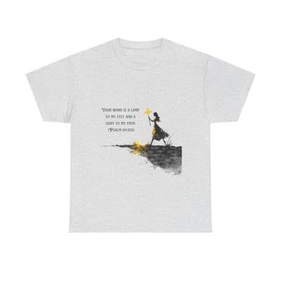 Girl Cross Tee | Psalm 119:105 Scripture Shirt Christian Gift Motivational Shirt