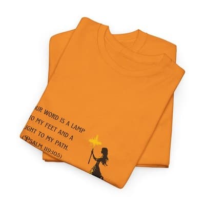 Girl Cross Tee | Psalm 119:105 Scripture Shirt Christian Gift Motivational Shirt - Thumbnail 5